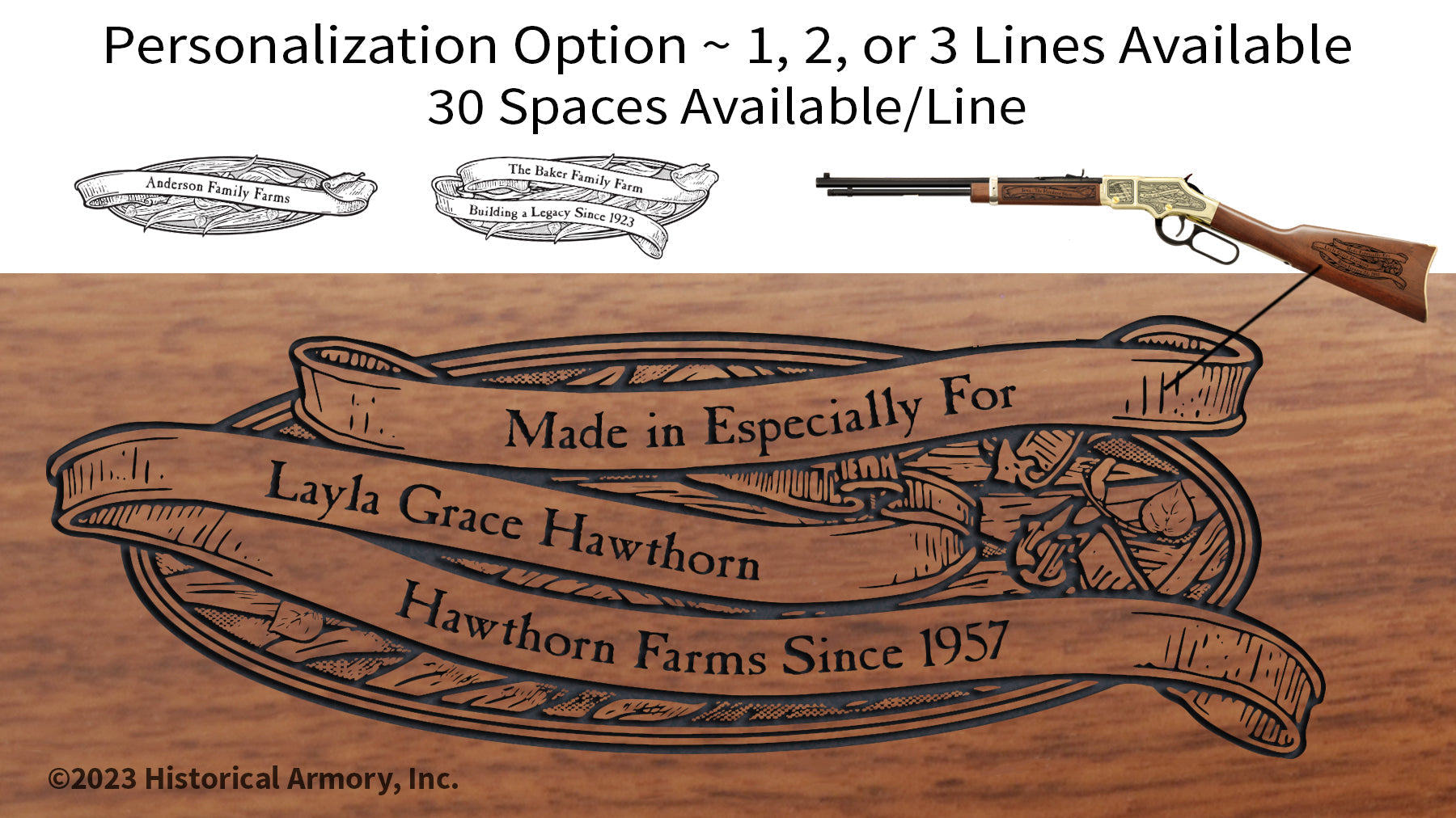 Massachusetts Agricultural Heritage Engraved Rifle Personalization