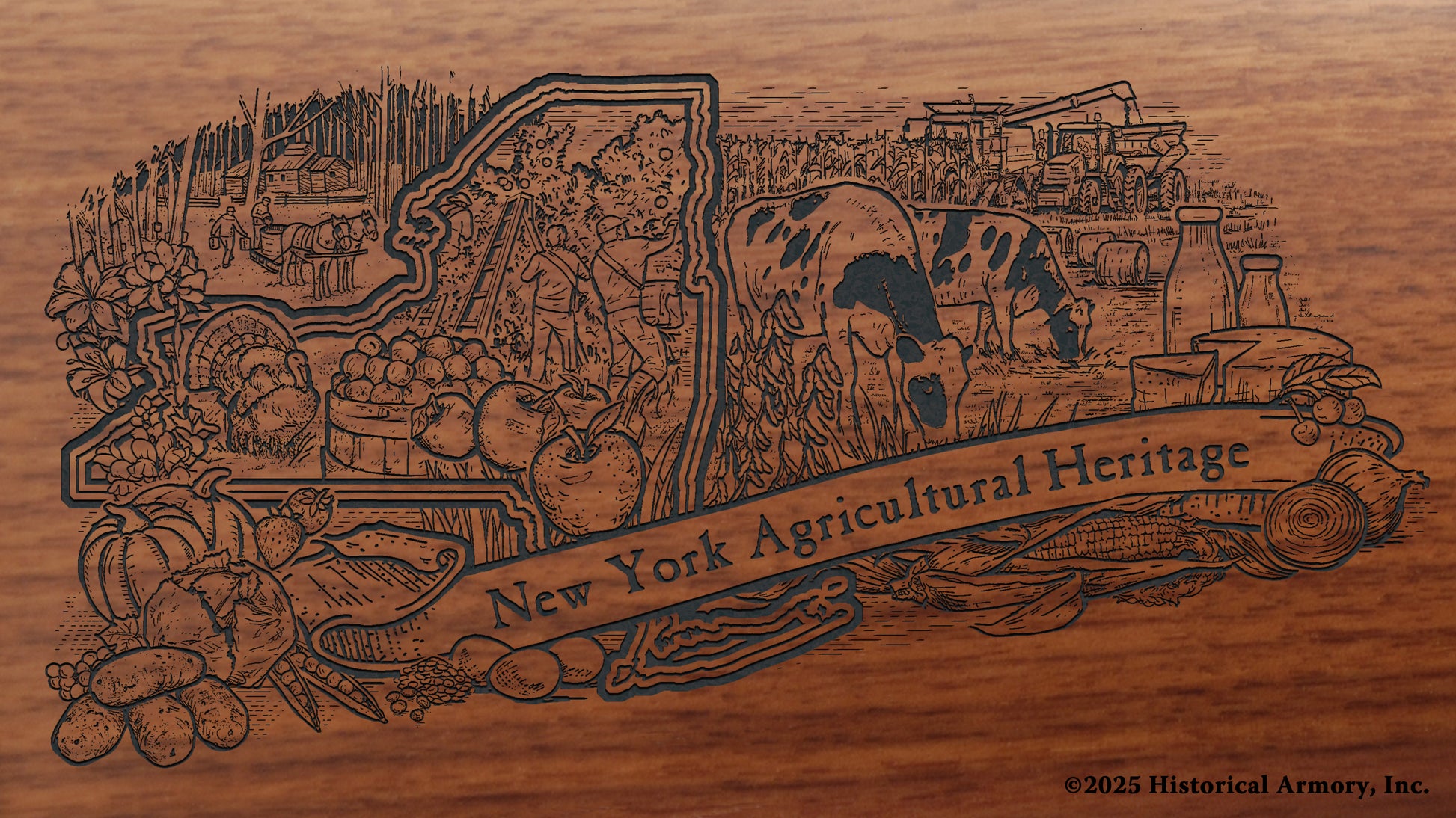 New York Agricultural Heritage Engraved Rifle Buttstock