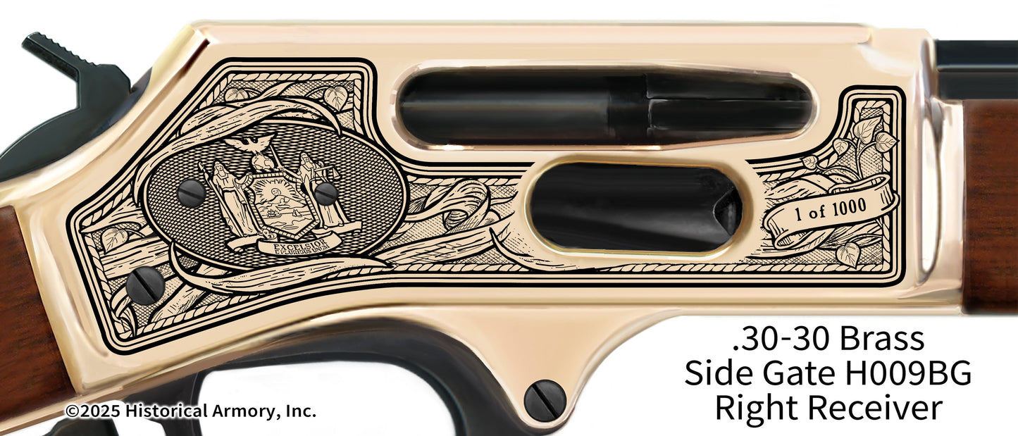 New York Agricultural Heritage Engraved Henry .30-30 Brass Side Gate H009BG Rifle