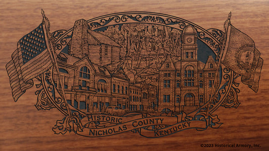 Nicholas County Kentucky Engraved Rifle Buttstock