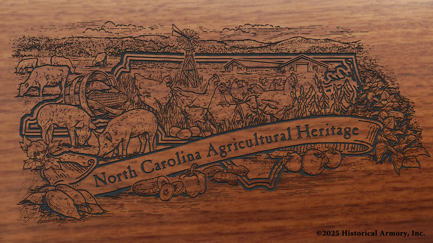 North Carolina Agricultural Heritage Engraved Rifle Buttstock