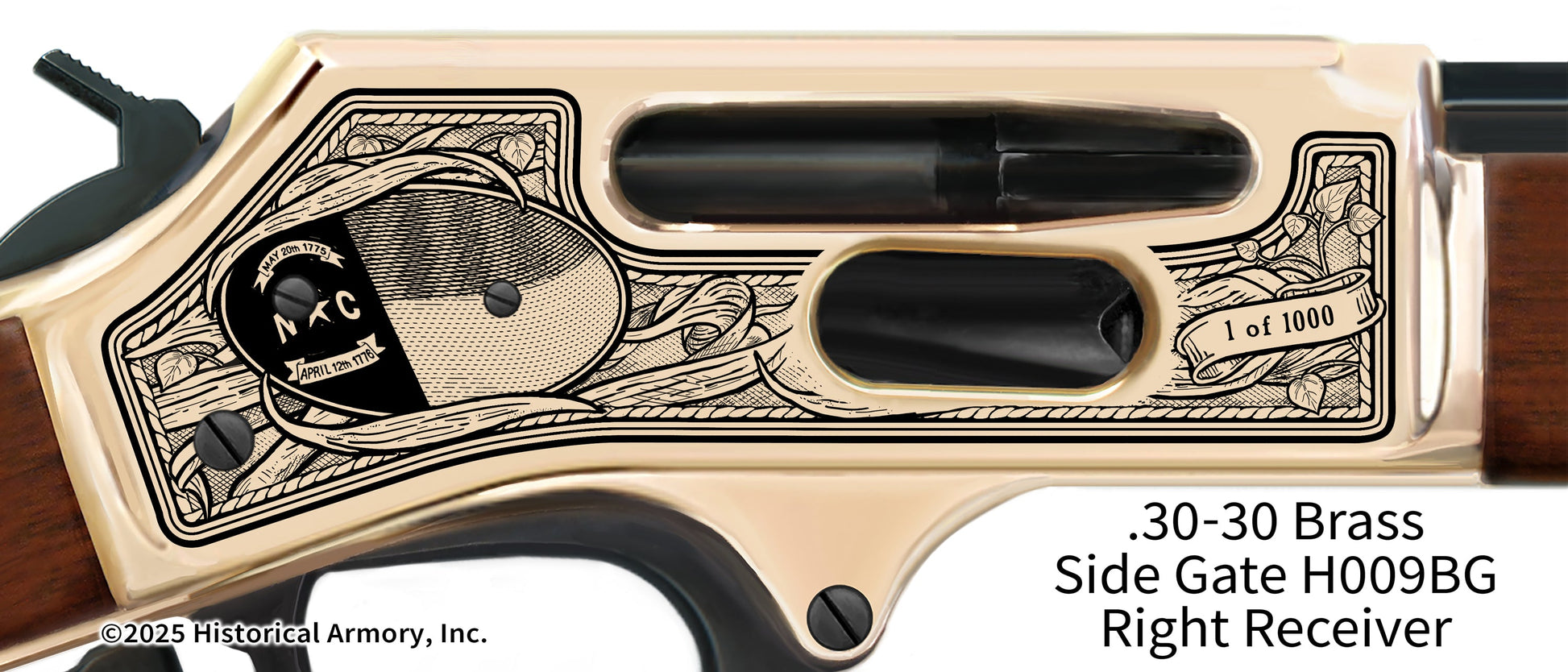 North Carolina Agricultural Heritage Engraved Henry .30-30 Brass Side Gate H009BG Rifle