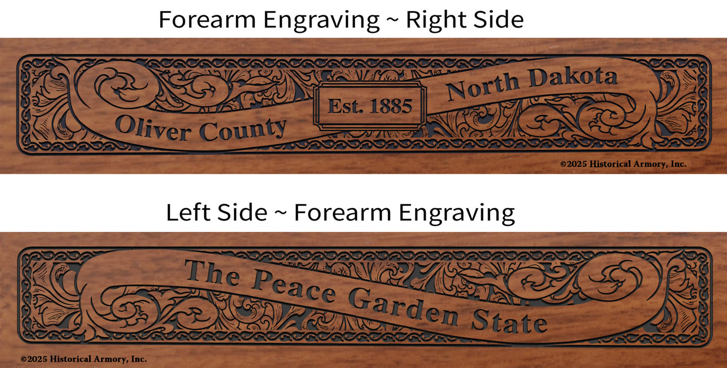 Oliver County North Dakota Engraved Rifle Forearm