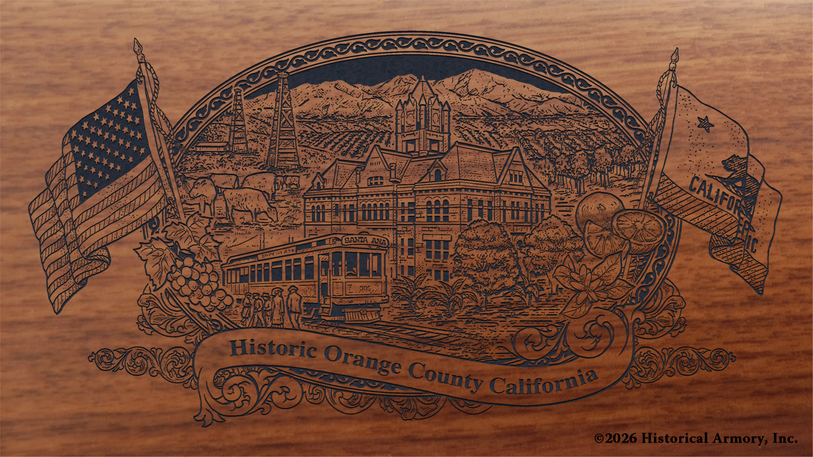 Orange County California Engraved Rifle Buttstock