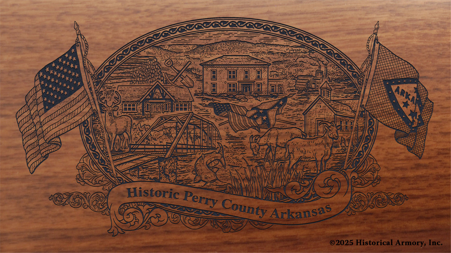 Perry County Arkansas Engraved Rifle Buttstock