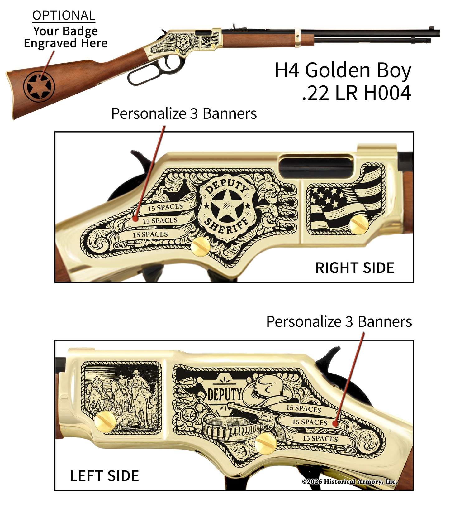 Personalized Deputy Sheriff Engraved Rifle