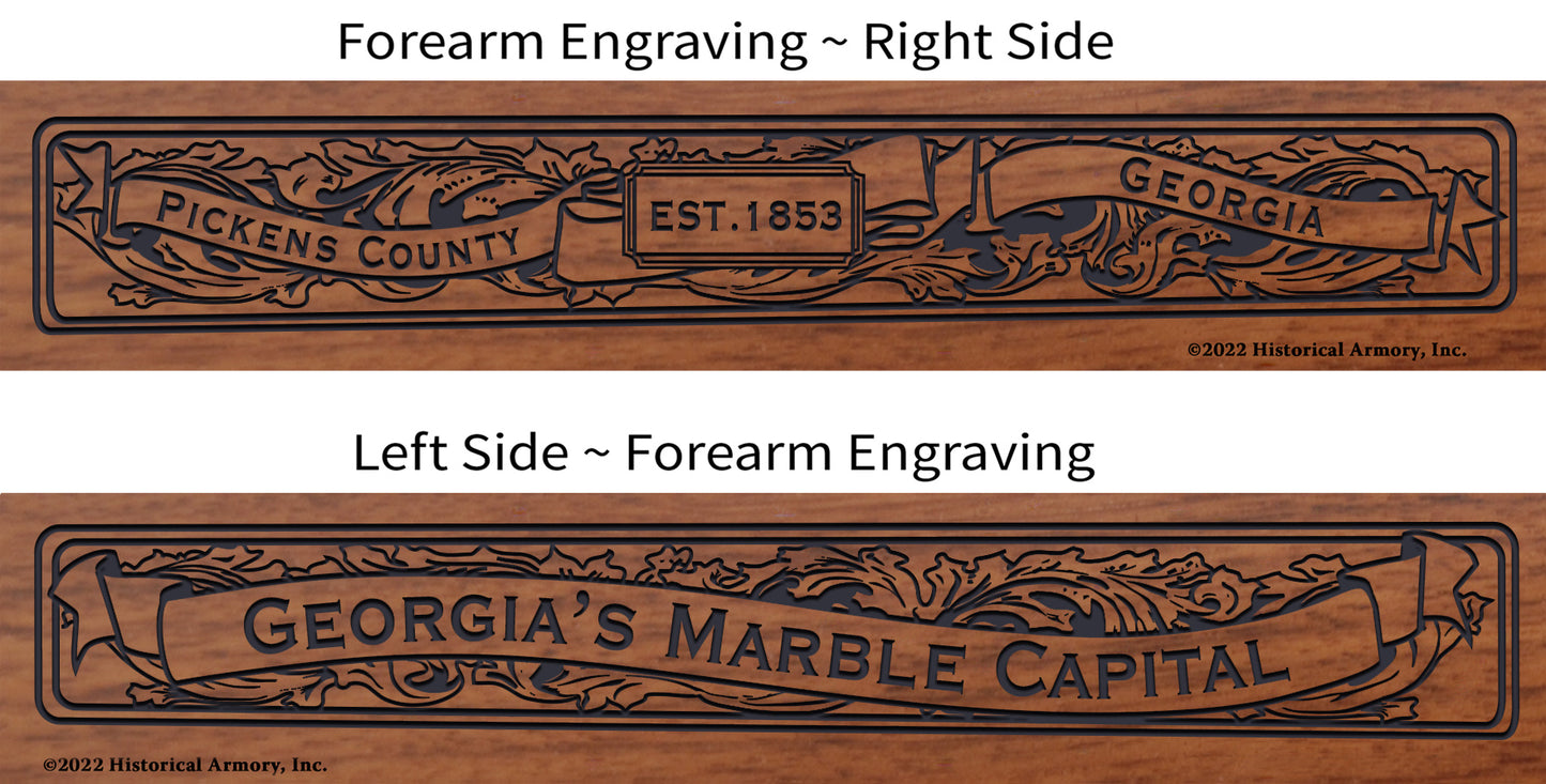 Pickens County Georgia Engraved Rifle Forearm Right-Side