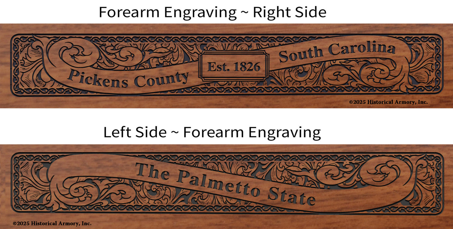 Pickens County South Carolina Engraved Rifle Forearm