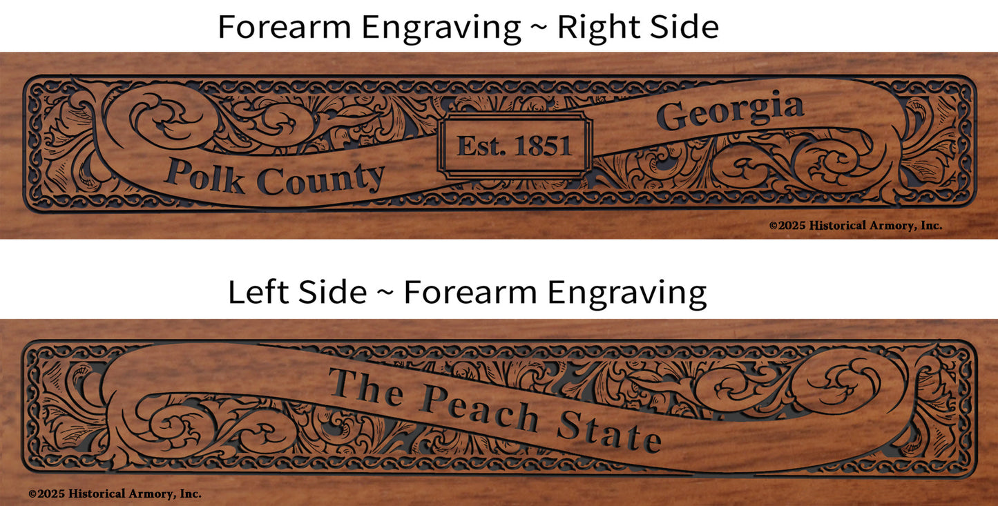 Polk County Georgia Establishment and Motto History Engraved Rifle Forearm