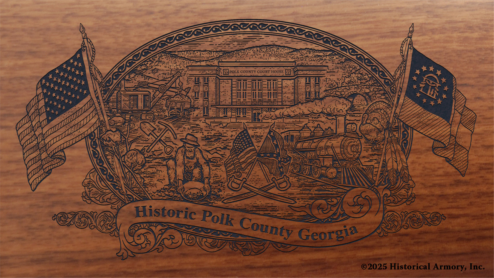 Polk County Georgia Engraved Rifle Buttstock