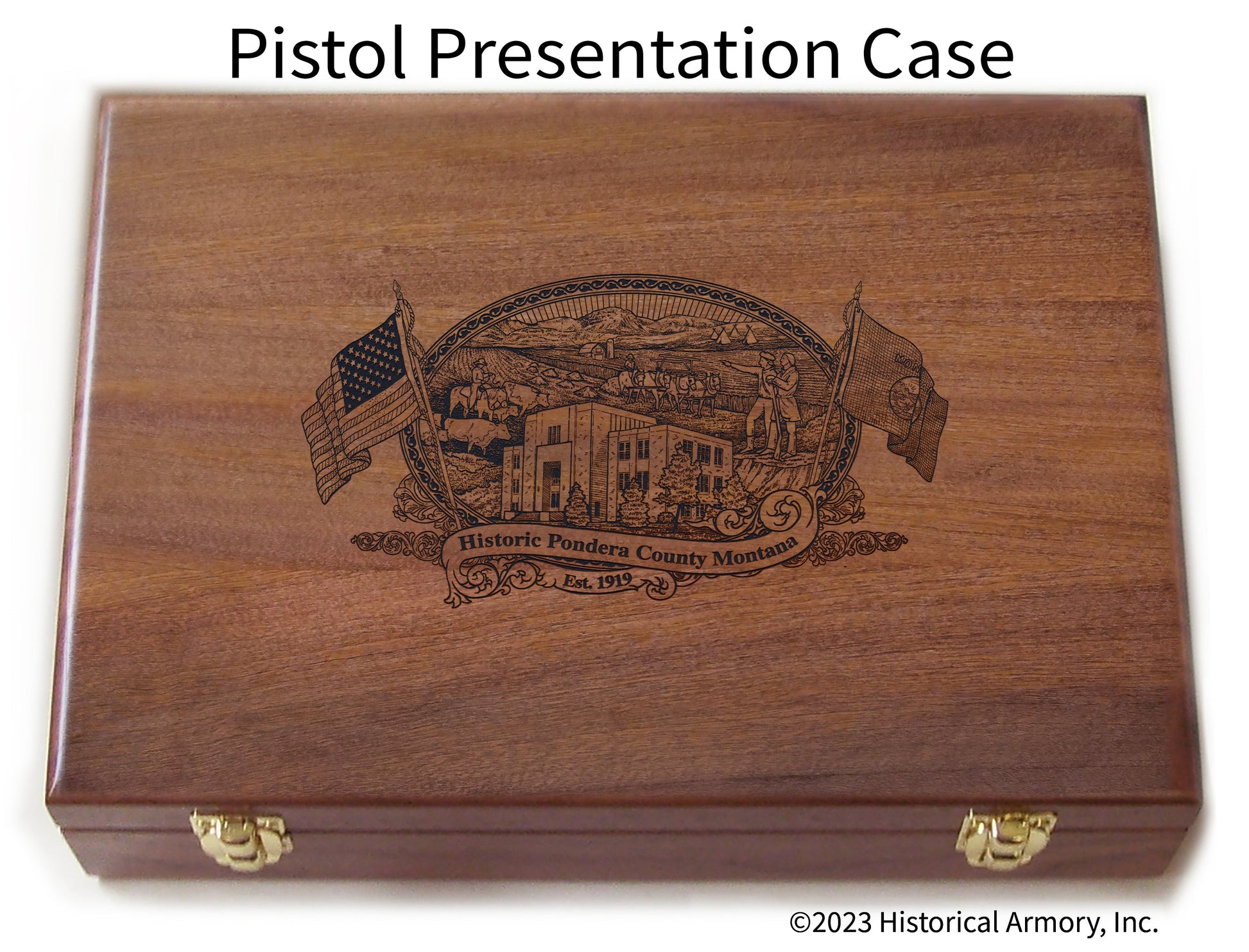 Pondera County Montana Engraved .45 Auto Ruger 1911 Presentation Case