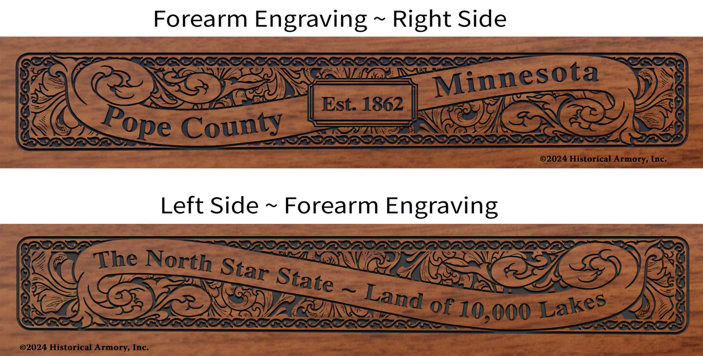 Pope County Minnesota Engraved Rifle Forearm