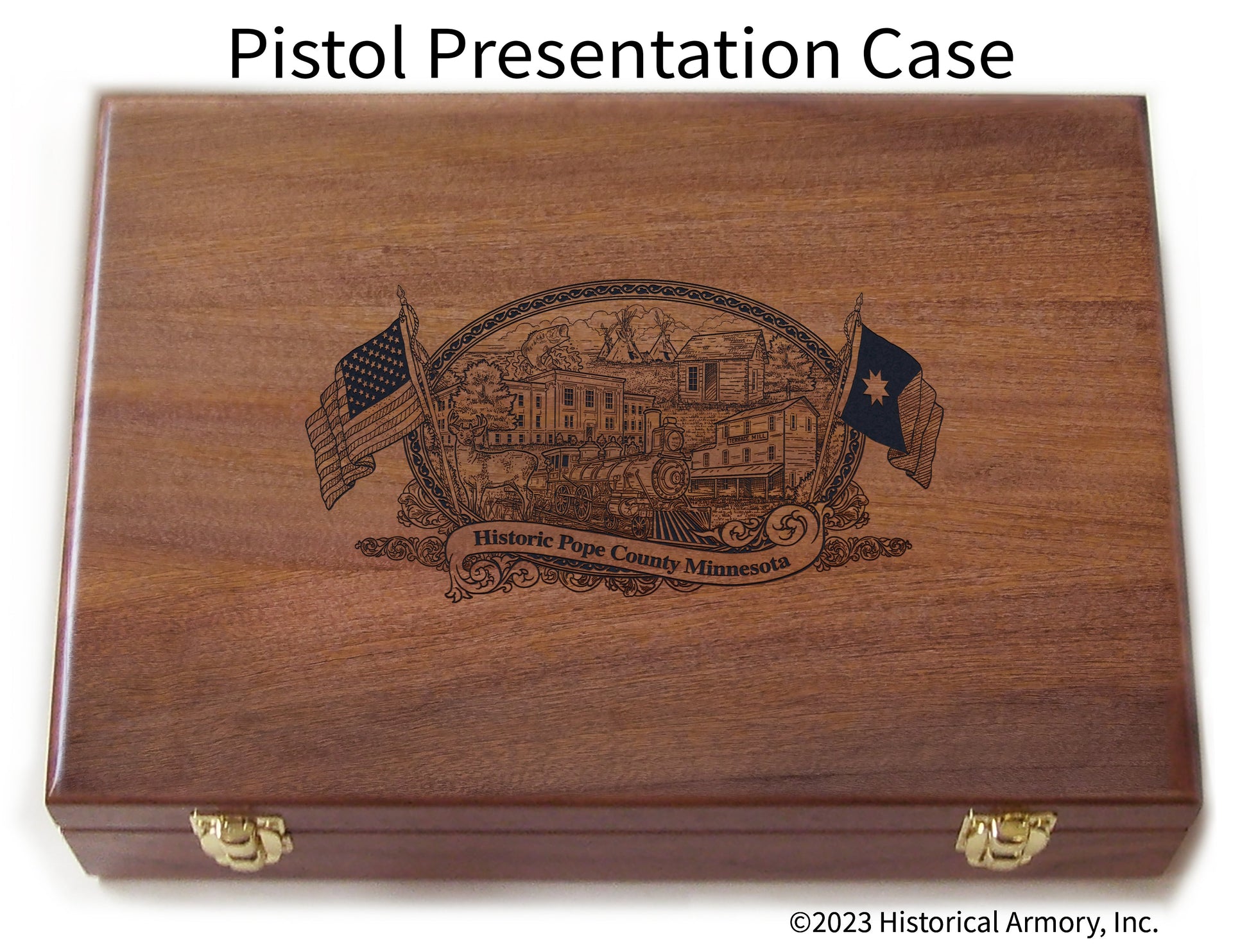 Pope County Minnesota Engraved .45 Auto Ruger 1911 Presentation Case
