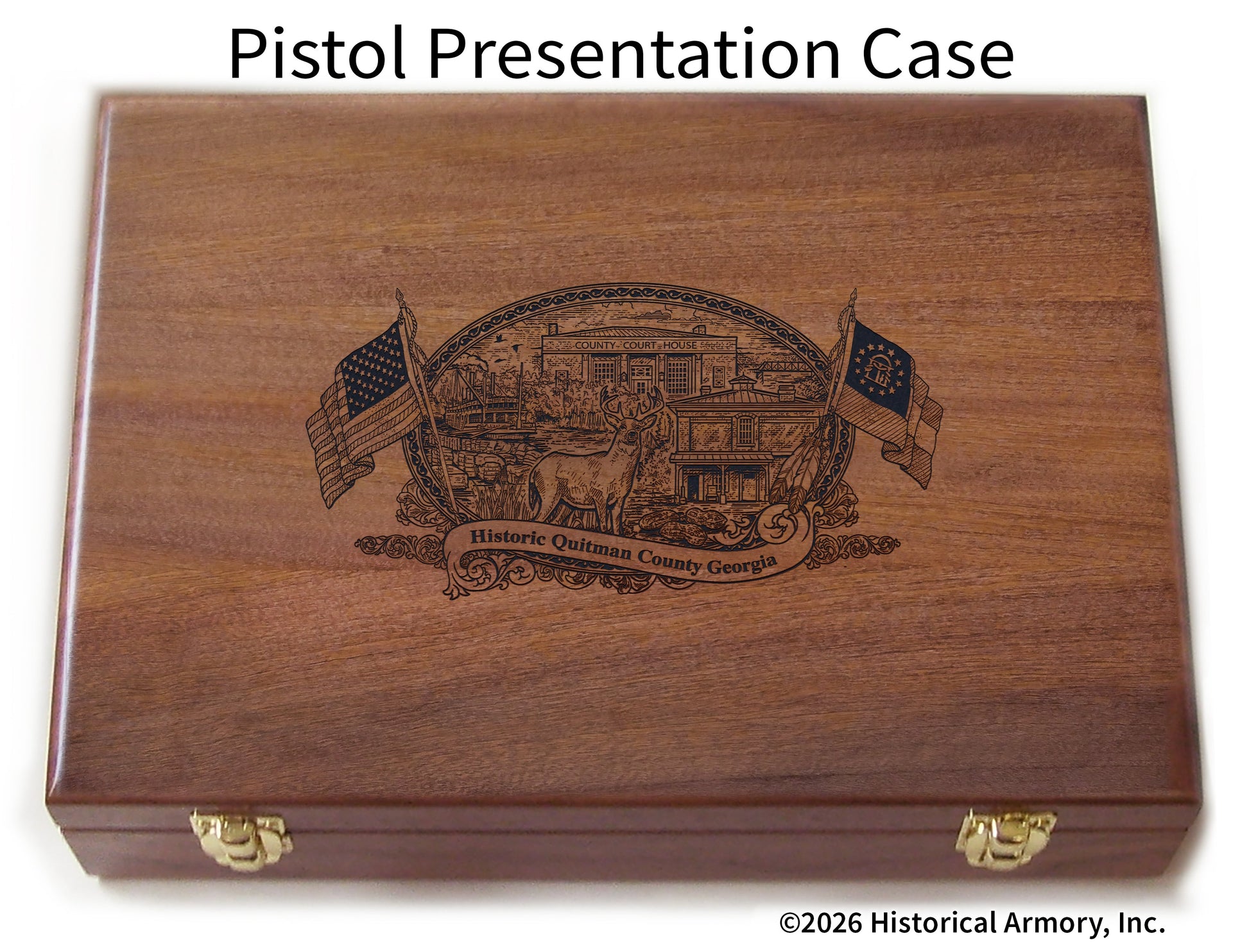 Quitman County Georgia Engraved .45 Auto Ruger 1911 Presentation Case