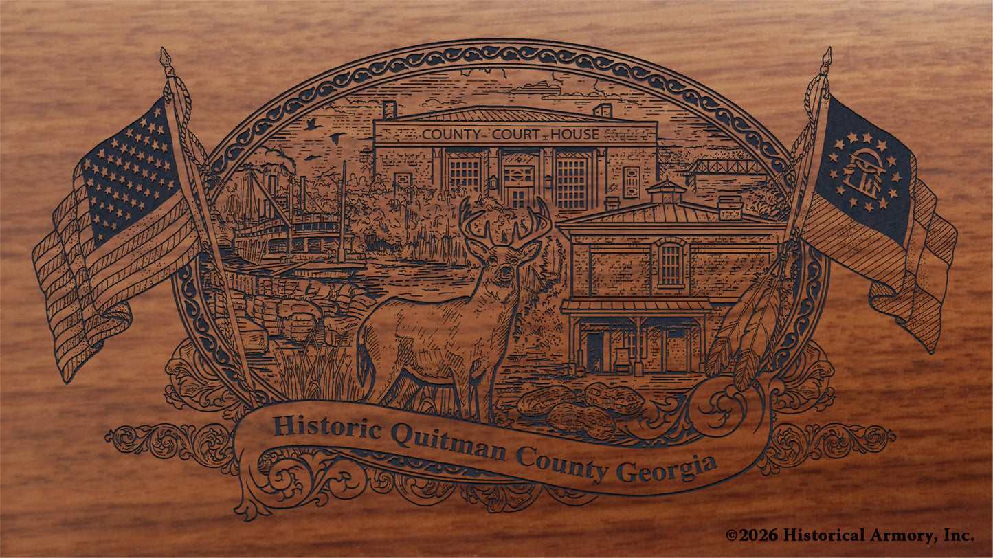 Quitman County Georgia Engraved Rifle Buttstock