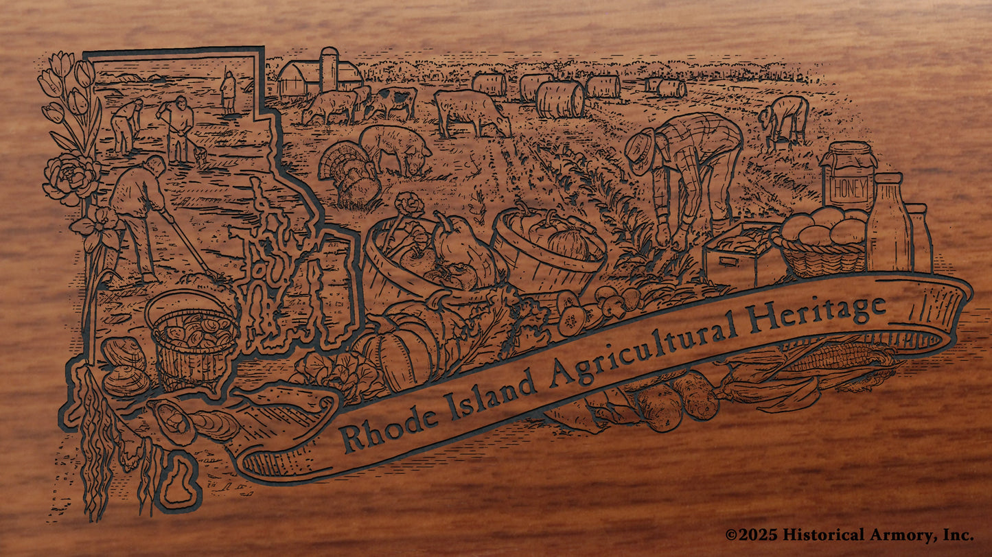 Rhode Island Agricultural Heritage Engraved Rifle Buttstock