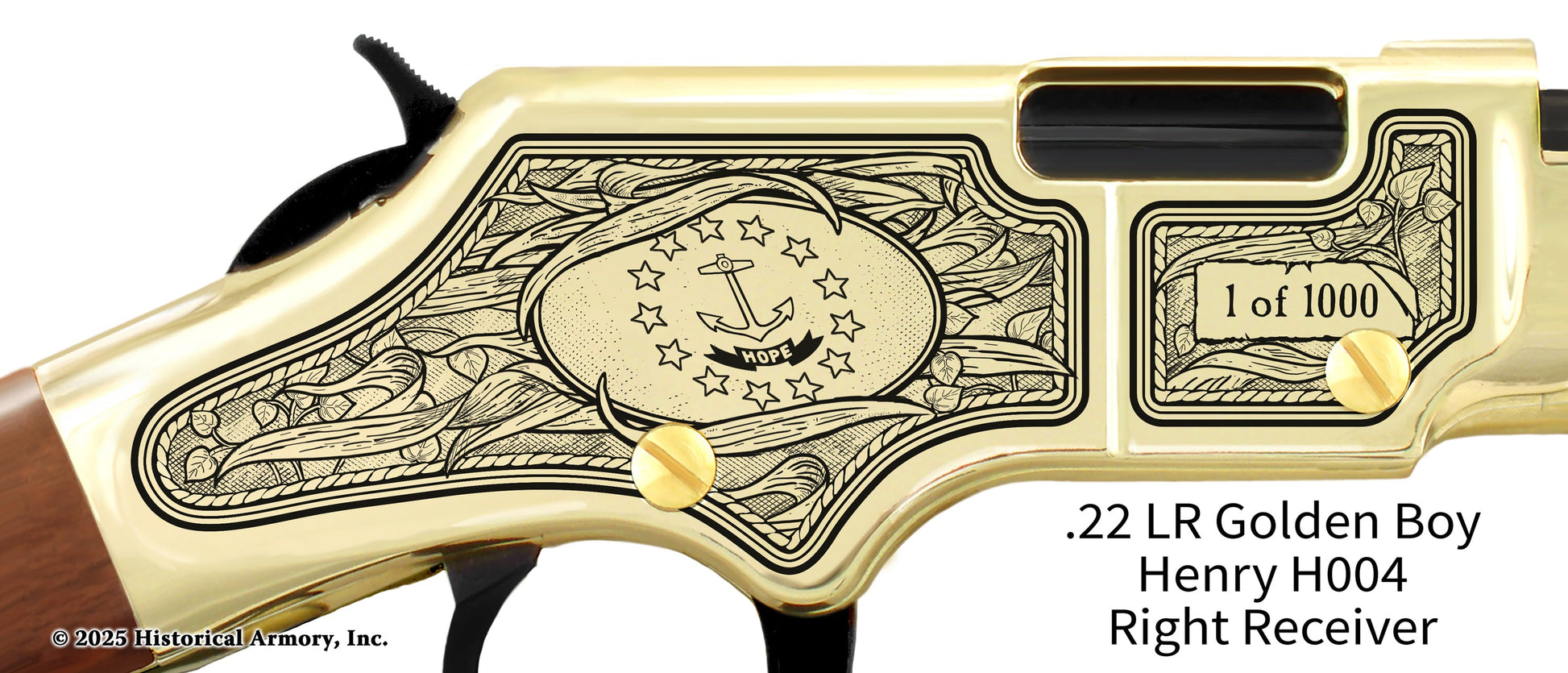 Rhode Island Agricultural Heritage Engraved Henry Golden Boy Rifle