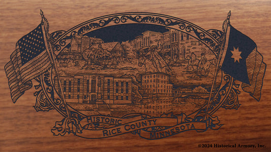 Rice County Minnesota Engraved Rifle Buttstock