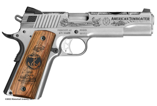 American Towboater Engraved Ruger .45 Auto 1911