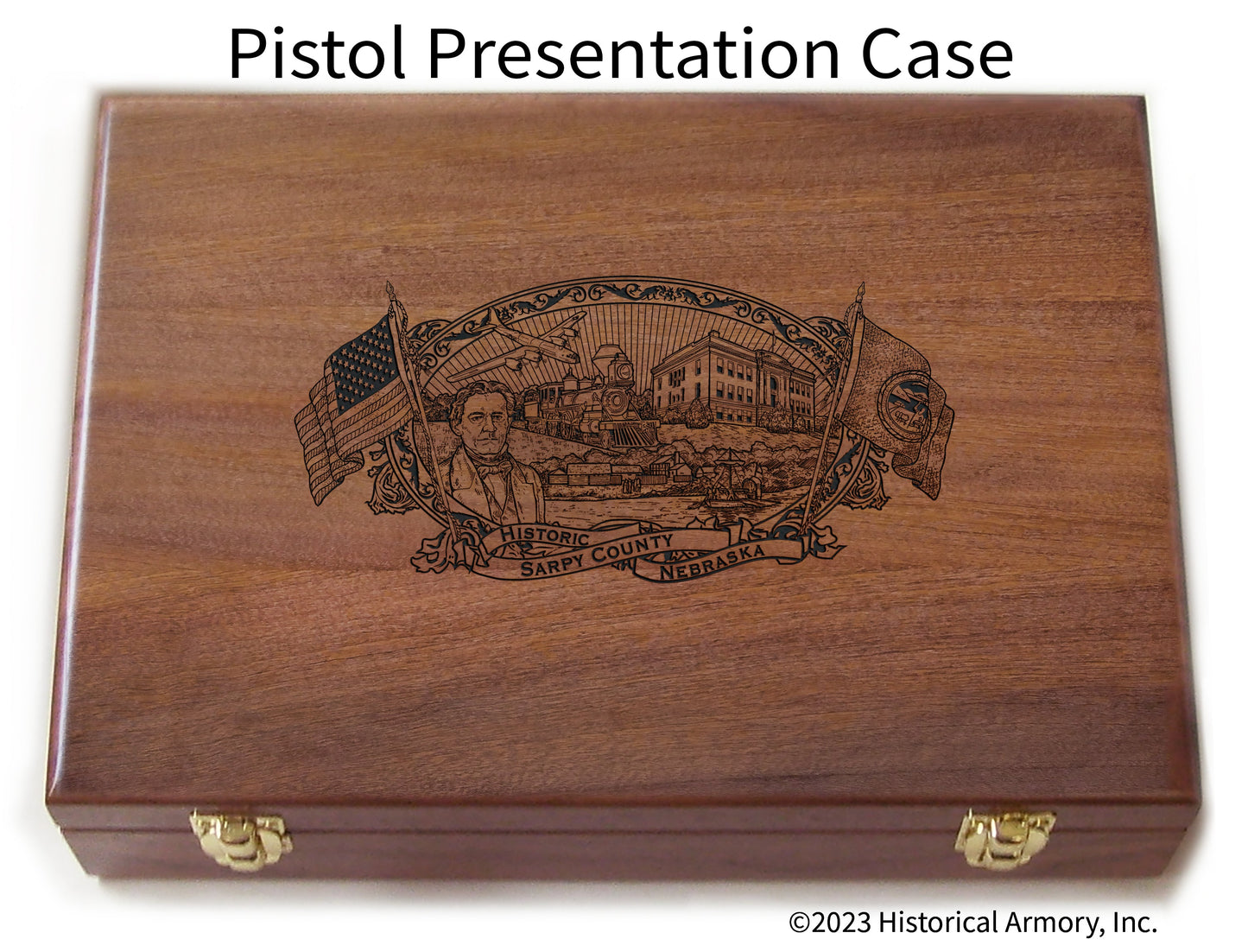 Sarpy County Nebraska Engraved .45 Auto Ruger 1911 Presentation Case