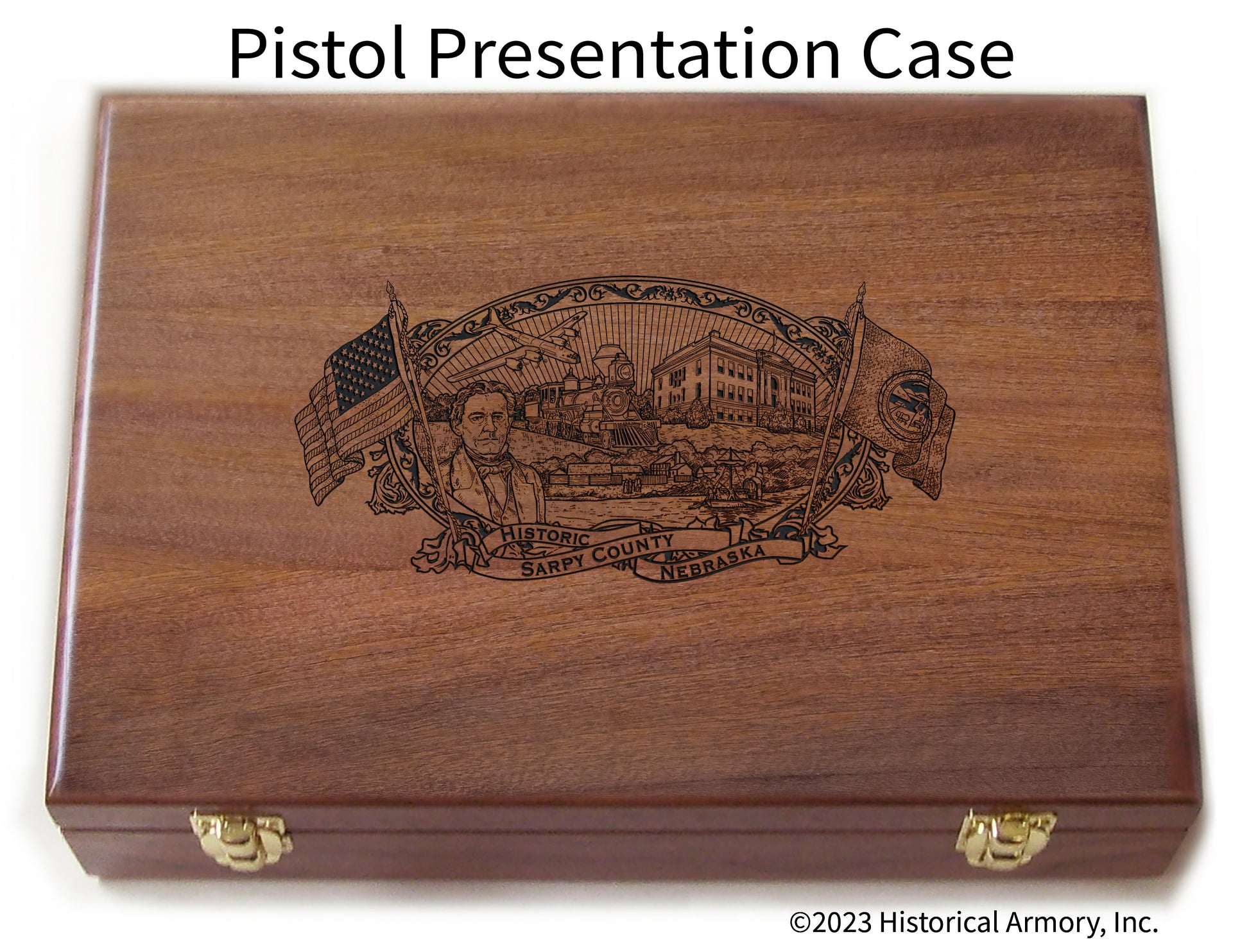 Sarpy County Nebraska Engraved .45 Auto Ruger 1911 Presentation Case