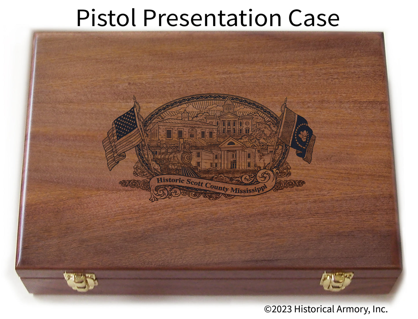 Scott County Mississippi Engraved .45 Auto Ruger 1911 Presentation Case