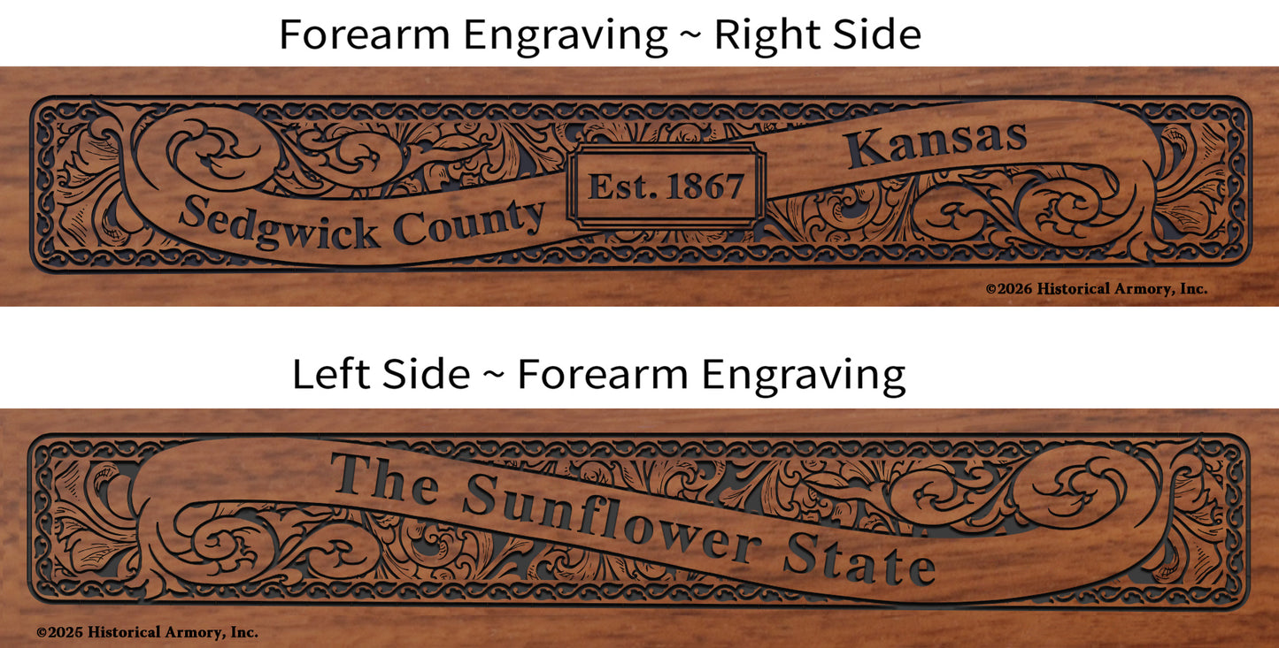Sedgwick County Kansas Engraved Rifle Forearm