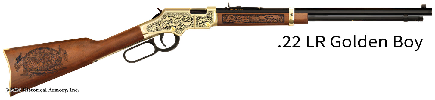 Sedgwick County Kansas Engraved Henry Golden Boy Rifle