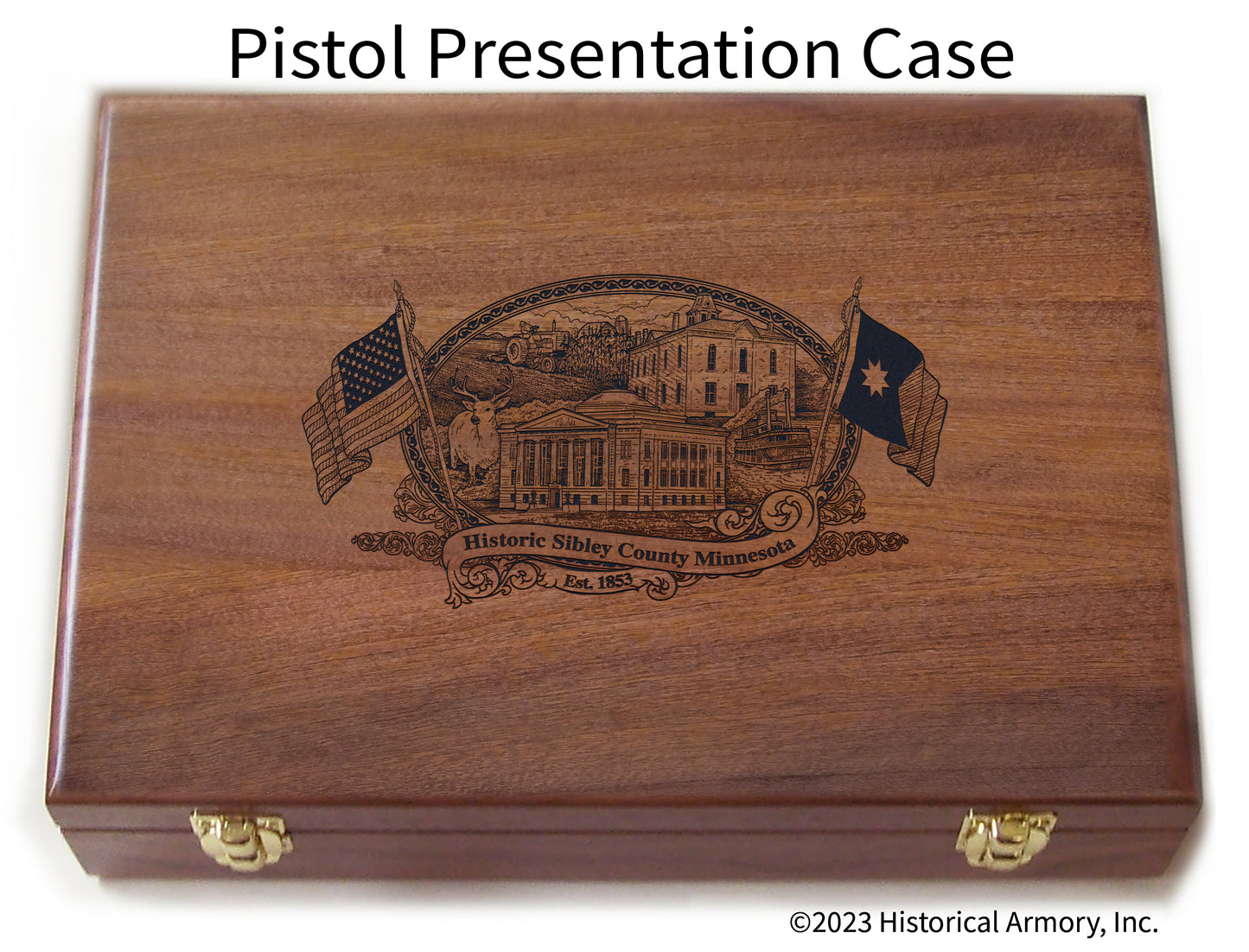 Sibley County Minnesota Engraved .45 Auto Ruger 1911 Presentation Case