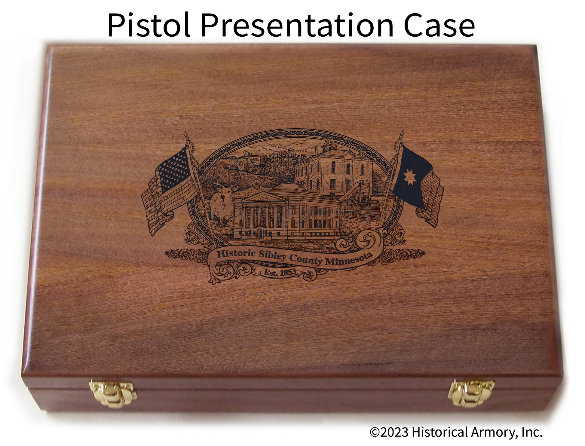 Sibley County Minnesota Engraved .45 Auto Ruger 1911 Presentation Case