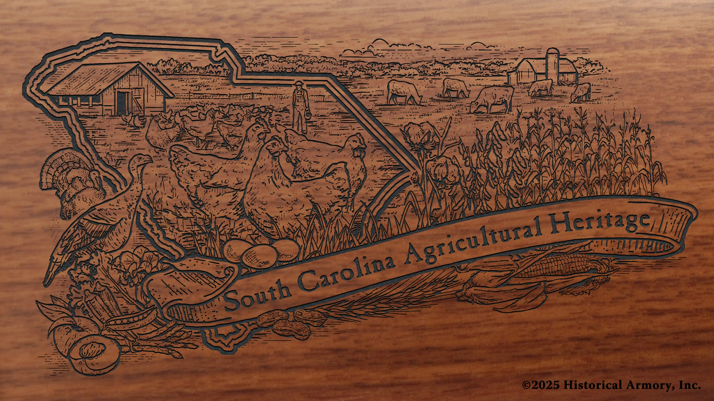 South Carolina Agricultural Heritage Engraved Rifle Buttstock