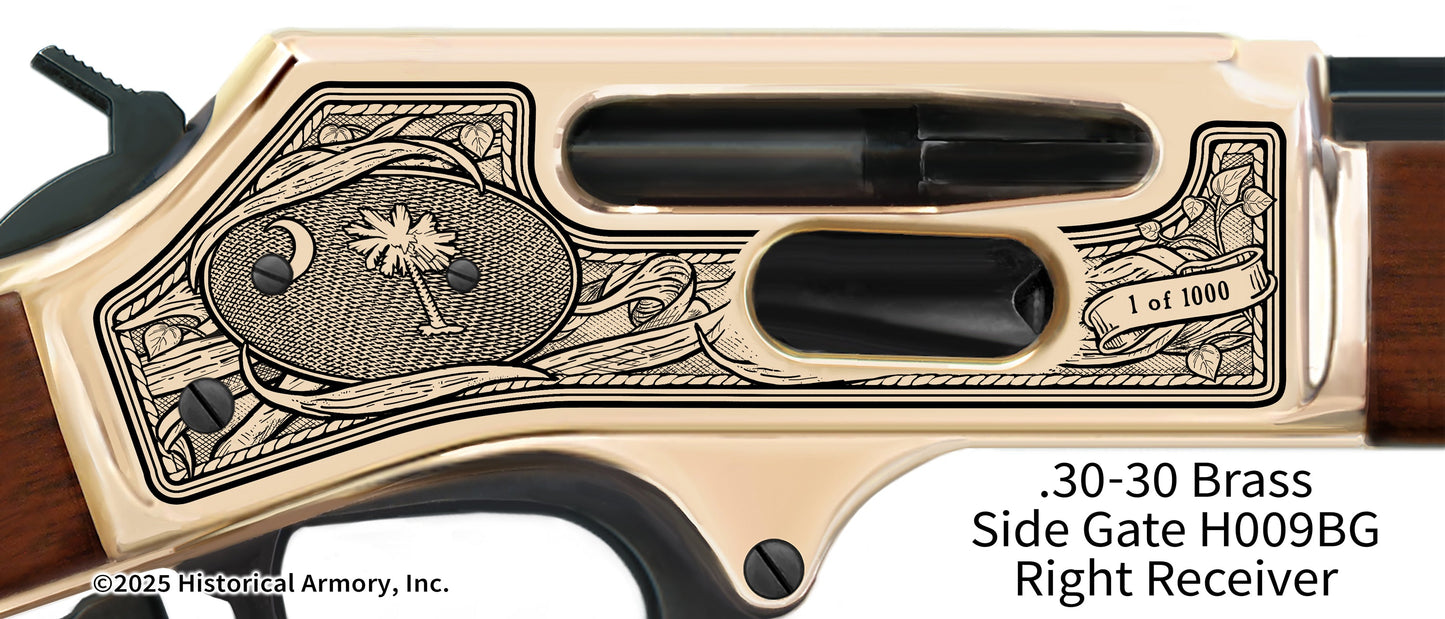 South Carolina Agricultural Heritage Engraved Henry .30-30 Brass Side Gate H009BG Rifle