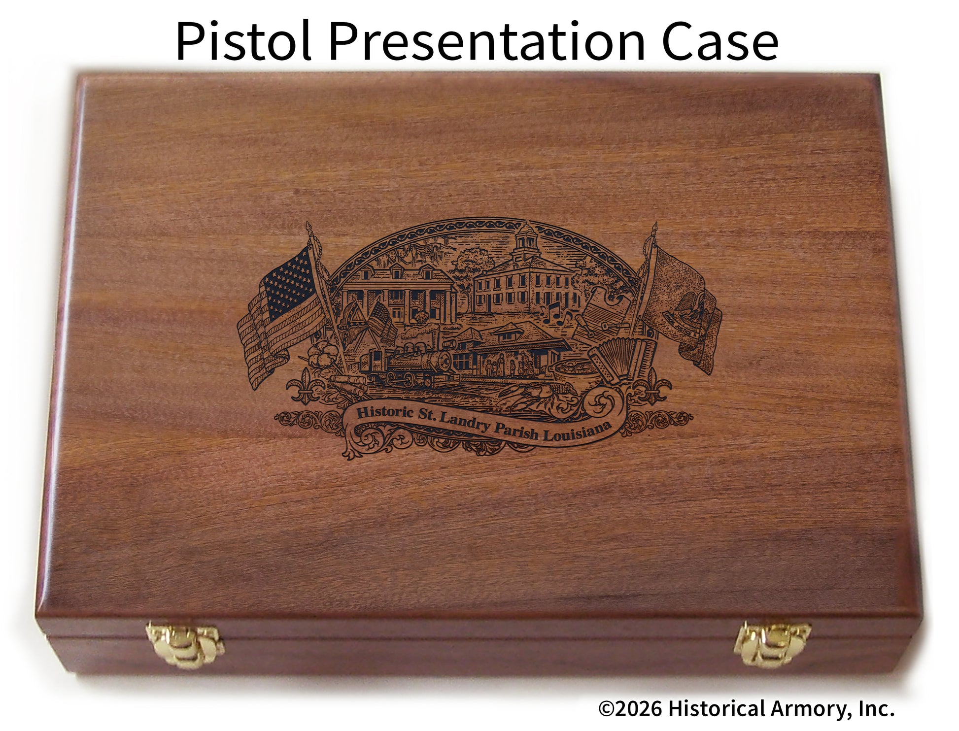 St. Landry Parish Louisiana Engraved .45 Auto Ruger 1911 Presentation Case
