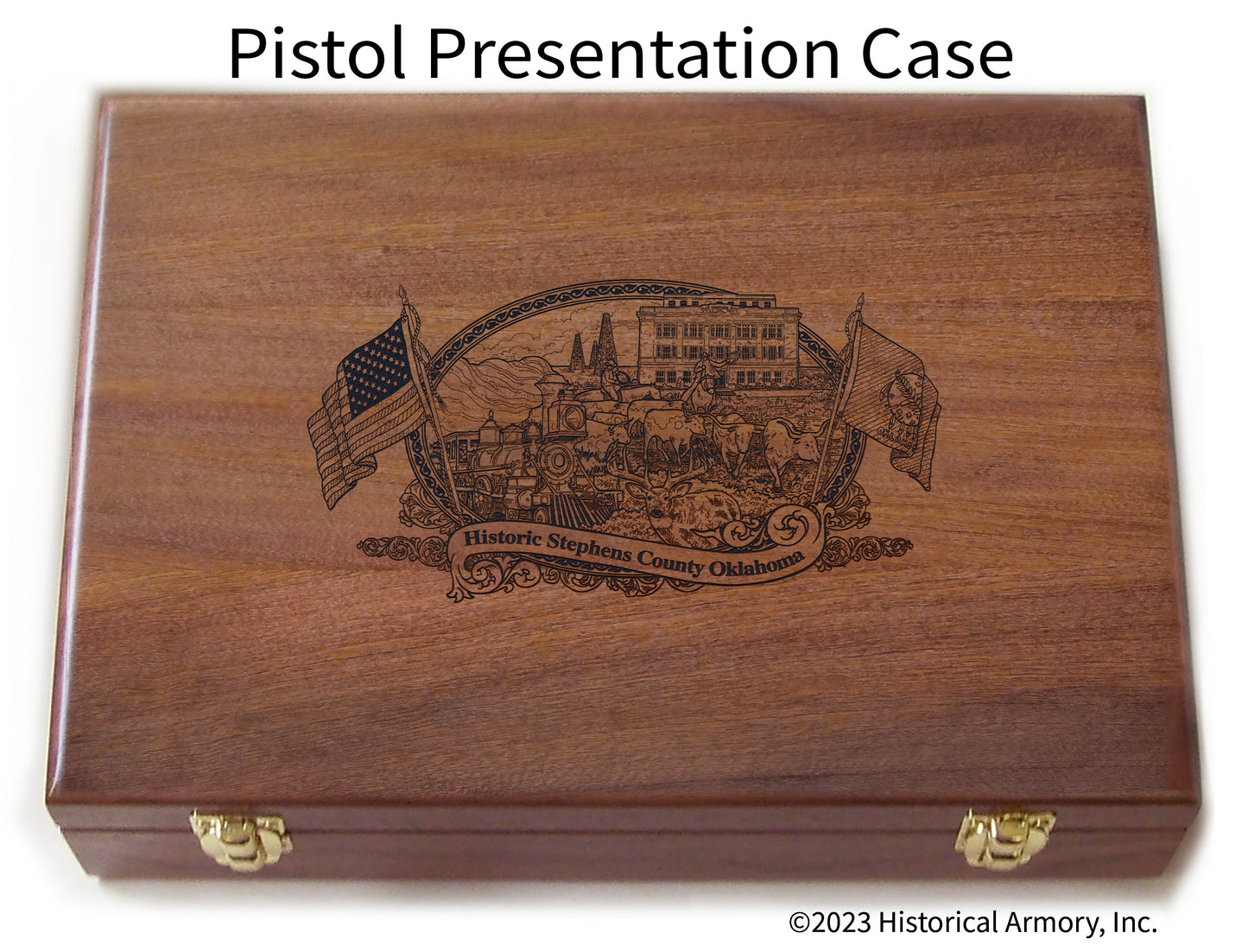 Stephens County Oklahoma Engraved .45 Auto Ruger 1911 Presentation Case