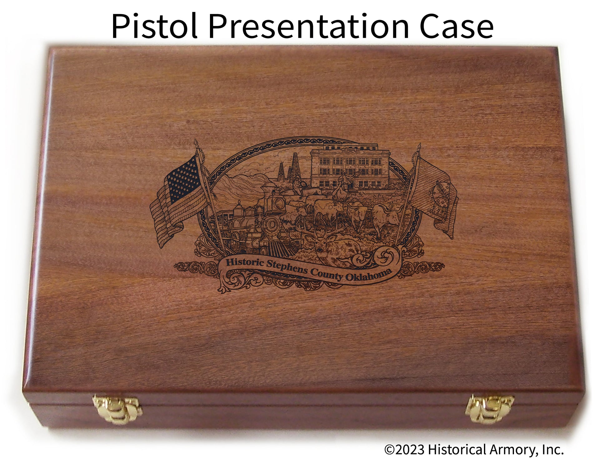 Stephens County Oklahoma Engraved .45 Auto Ruger 1911 Presentation Case