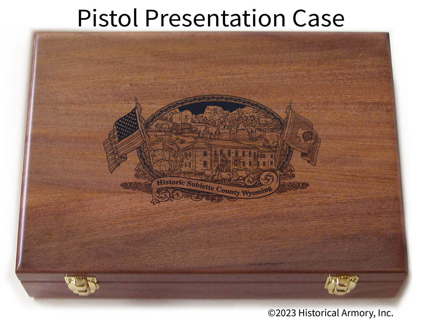 Sublette County Wyoming Engraved .45 Auto Ruger 1911 Presentation Case