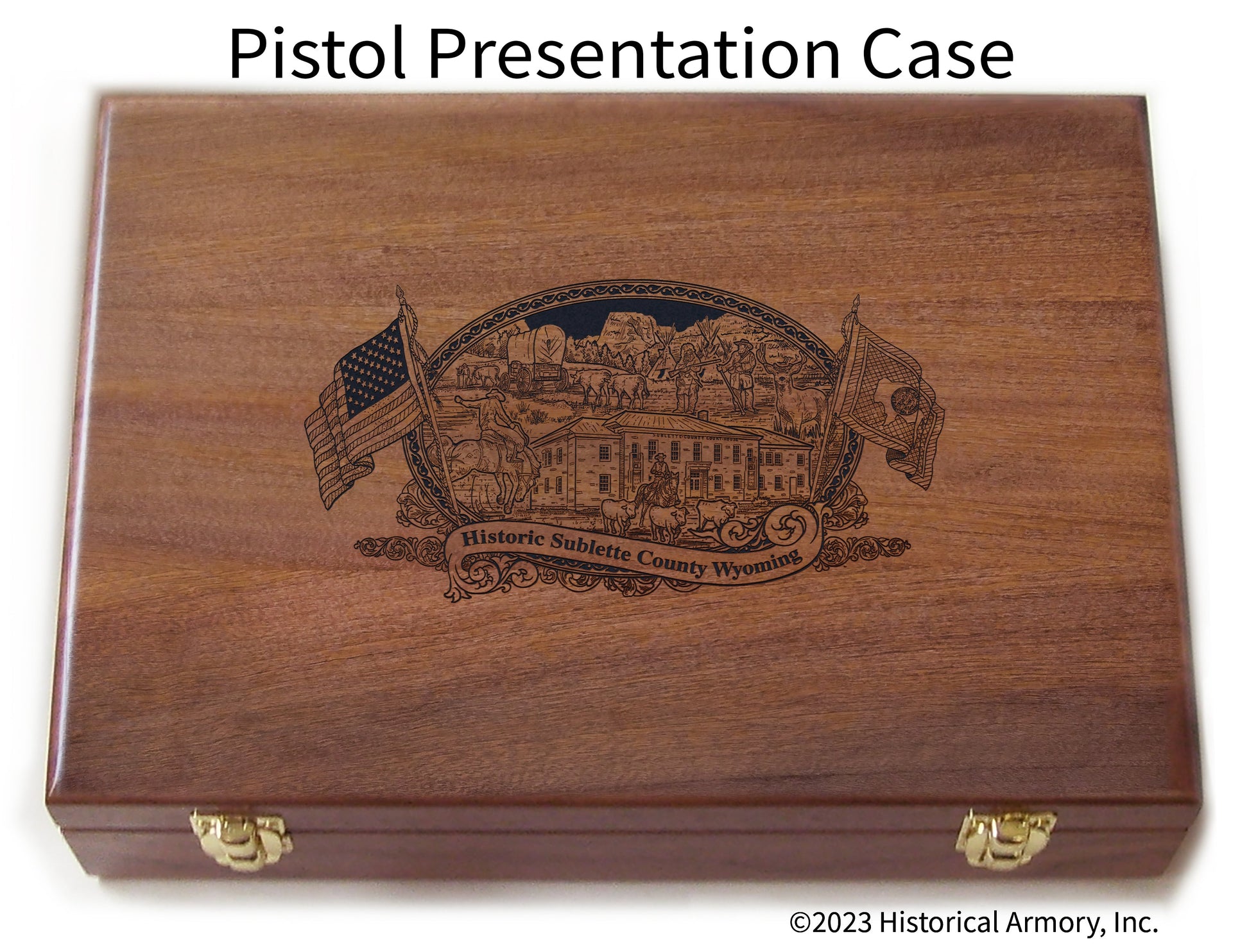 Sublette County Wyoming Engraved .45 Auto Ruger 1911 Presentation Case