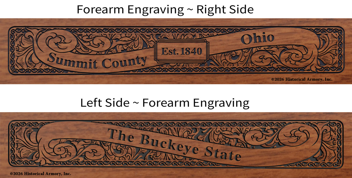 Summit County Ohio Engraved Rifle Forearm