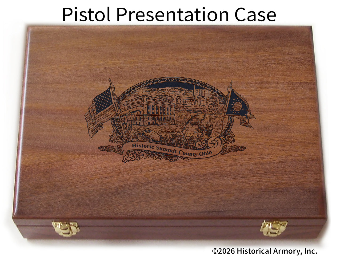 Summit County Ohio Engraved .45 Auto Ruger 1911 Presentation Case