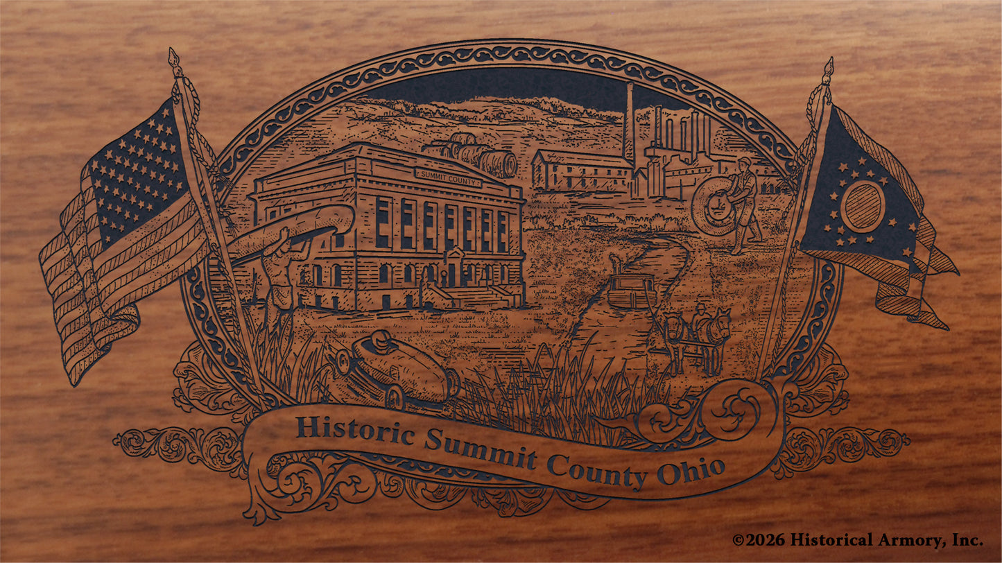 Summit County Ohio Engraved Rifle Buttstock