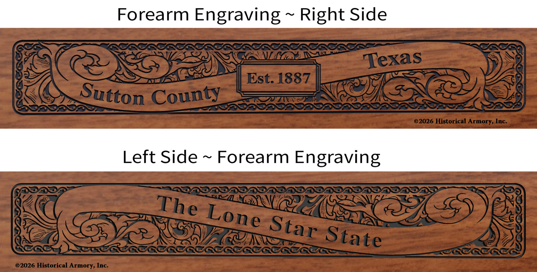 Sutton County Texas Engraved Rifle Buttstock