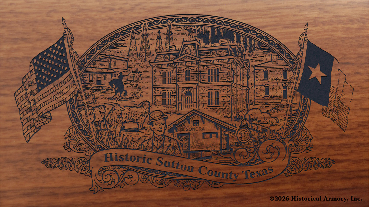 Sutton County Texas Engraved Rifle Buttstock