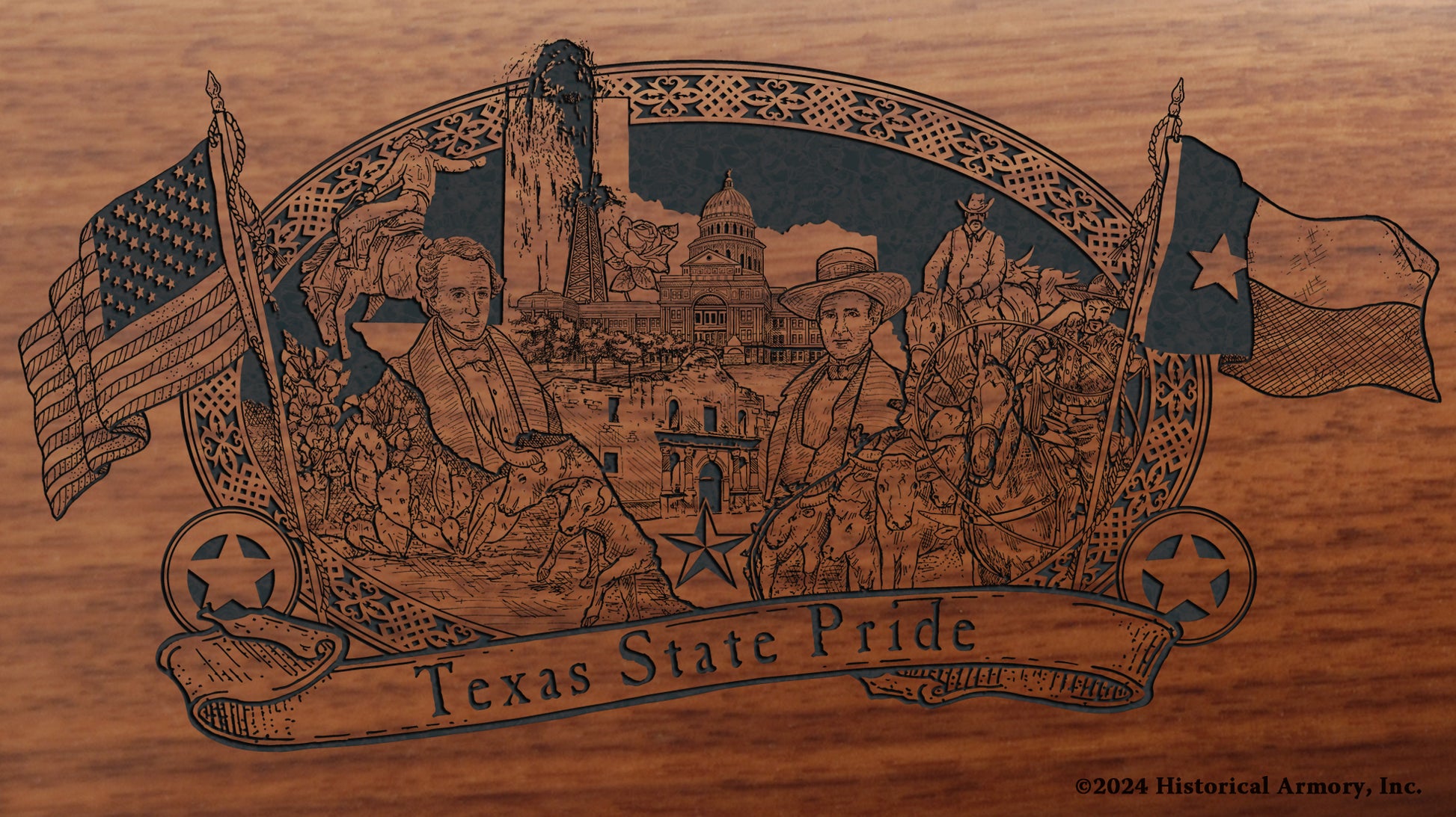 Texas State Pride Engraved Rifle