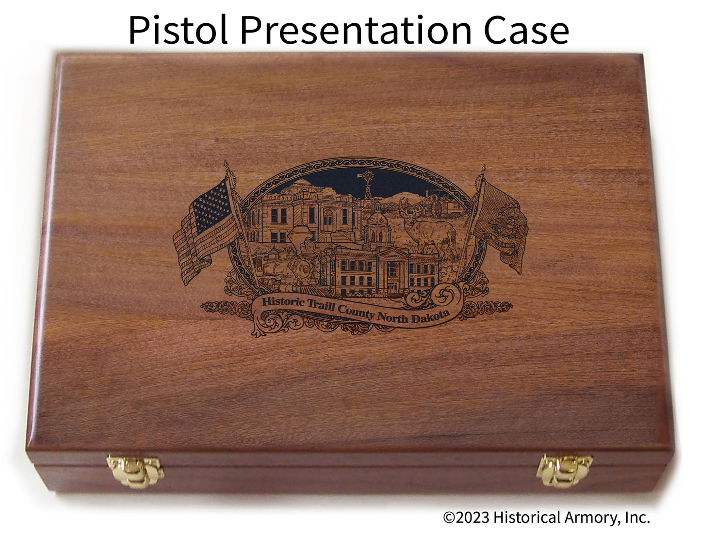 Traill County North Dakota Engraved .45 Auto Ruger 1911 Presentation Case