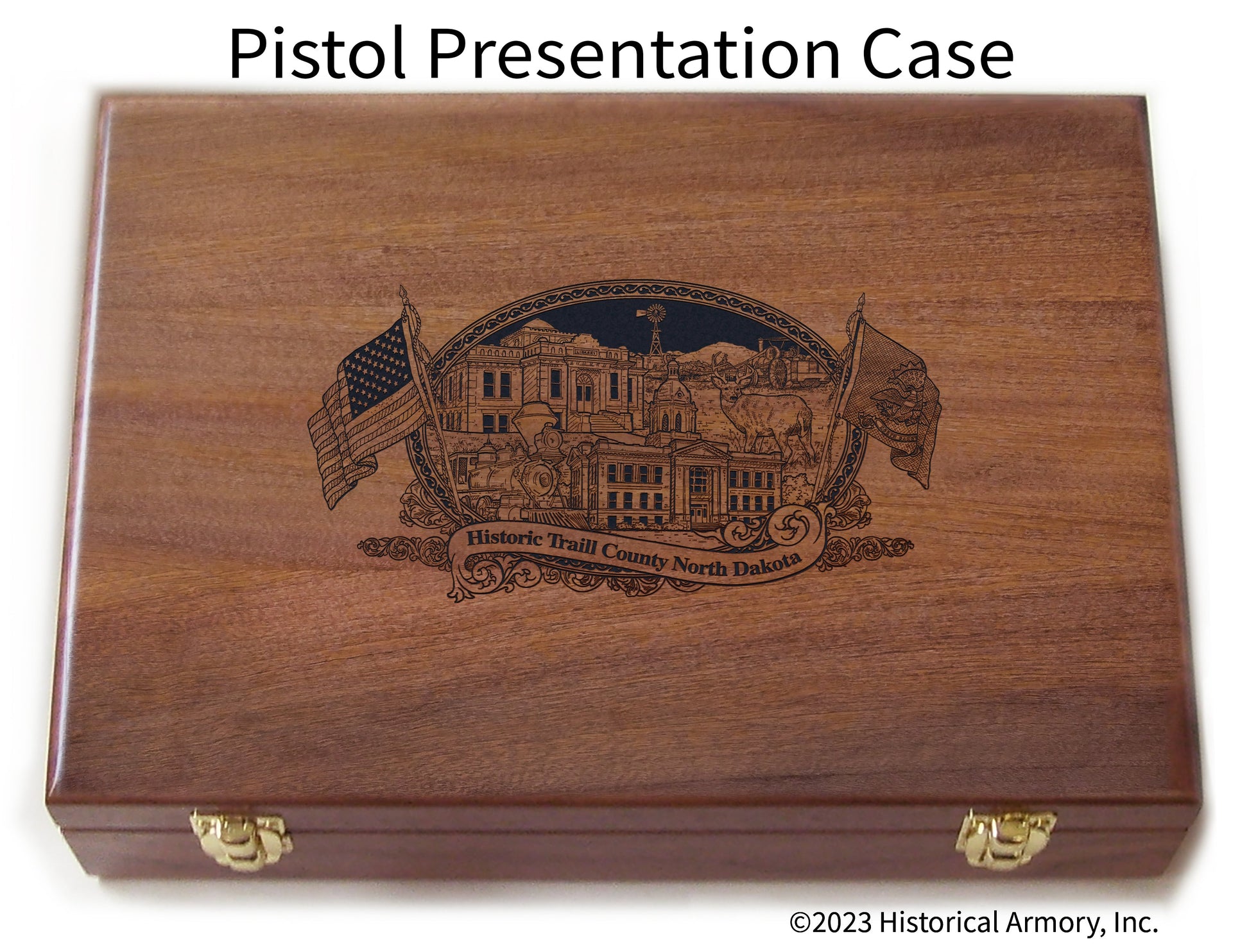 Traill County North Dakota Engraved .45 Auto Ruger 1911 Presentation Case