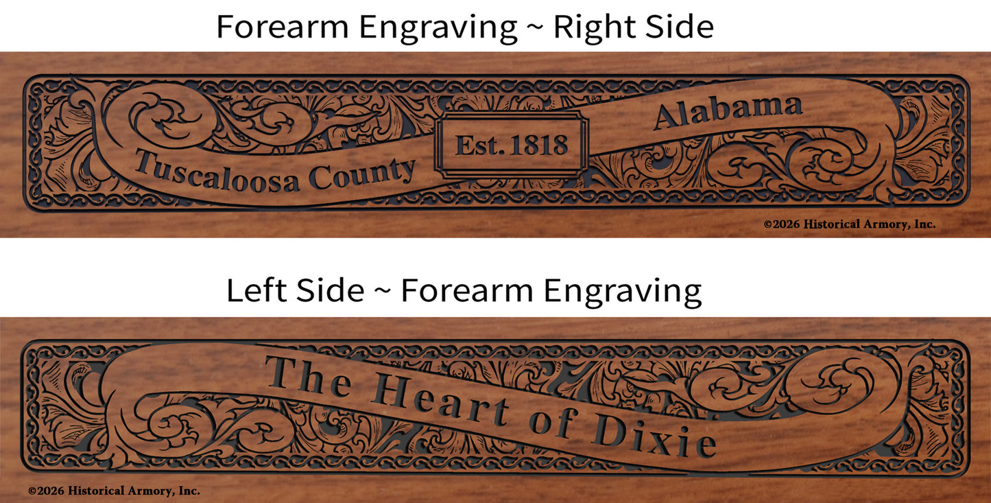 Tuscaloosa County Alabama Engraved Rifle Forearm