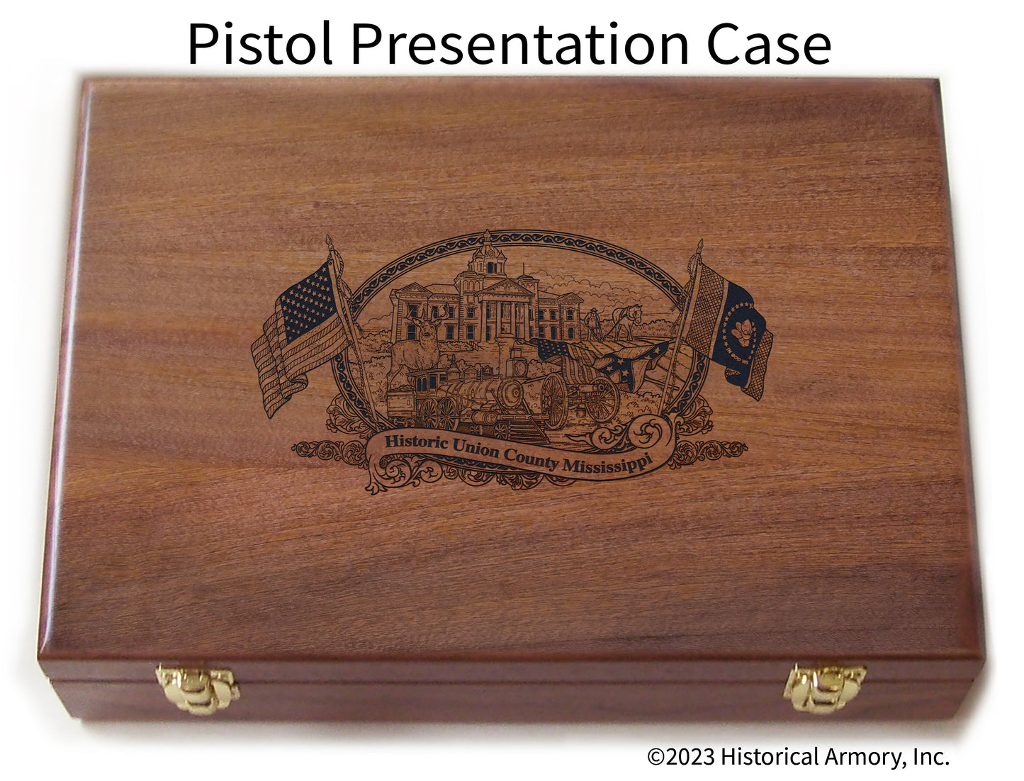 Union County Mississippi Engraved .45 Auto Ruger 1911 Presentation Case