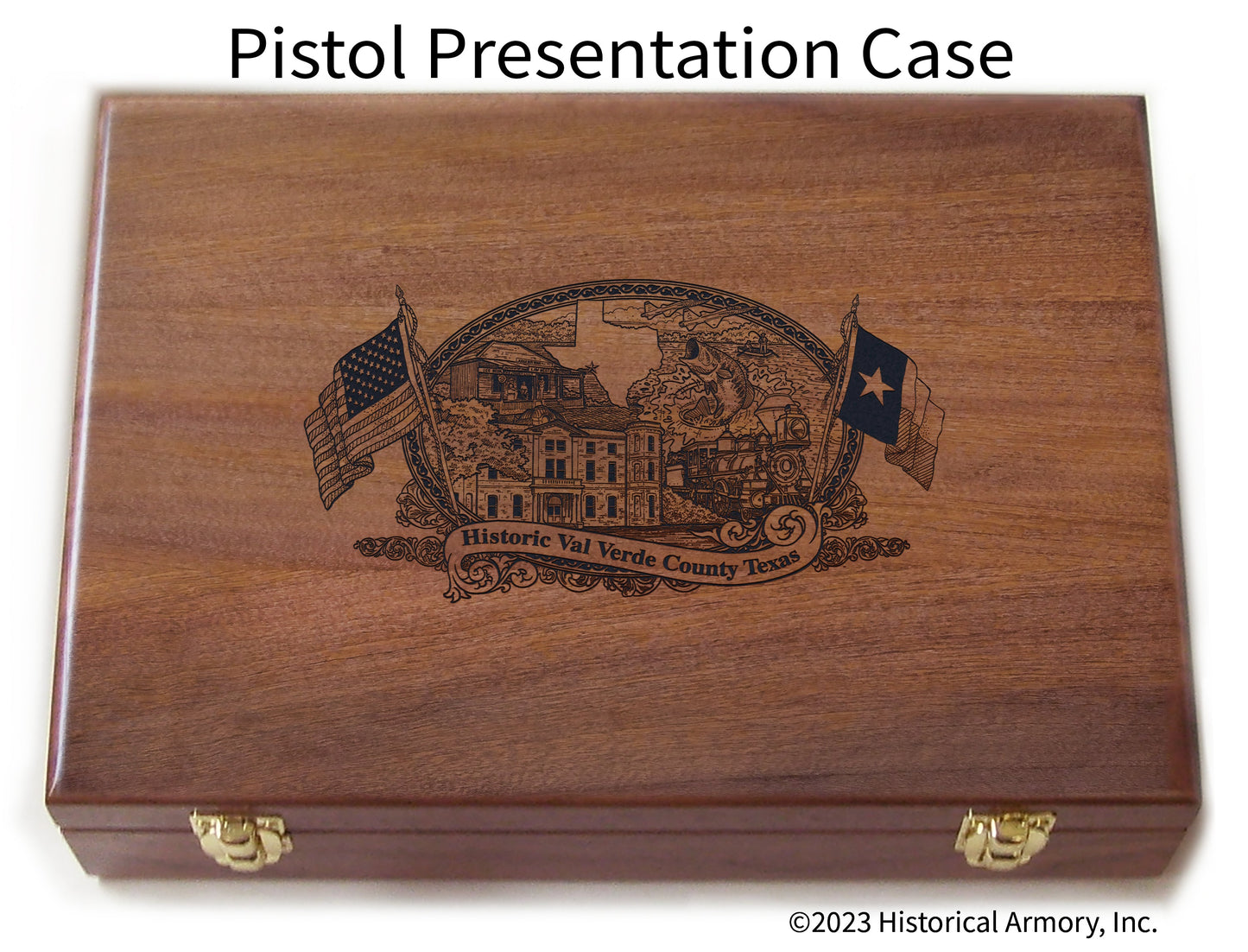 Val Verde County Texas Engraved .45 Auto Ruger 1911 Presentation Case