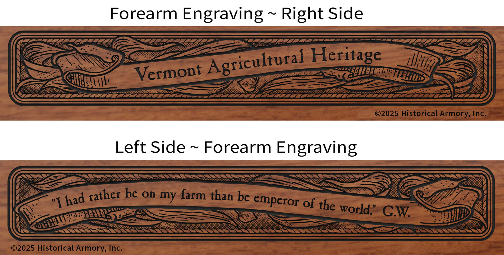 Vermont Agricultural Heritage Engraved Rifle Forearm
