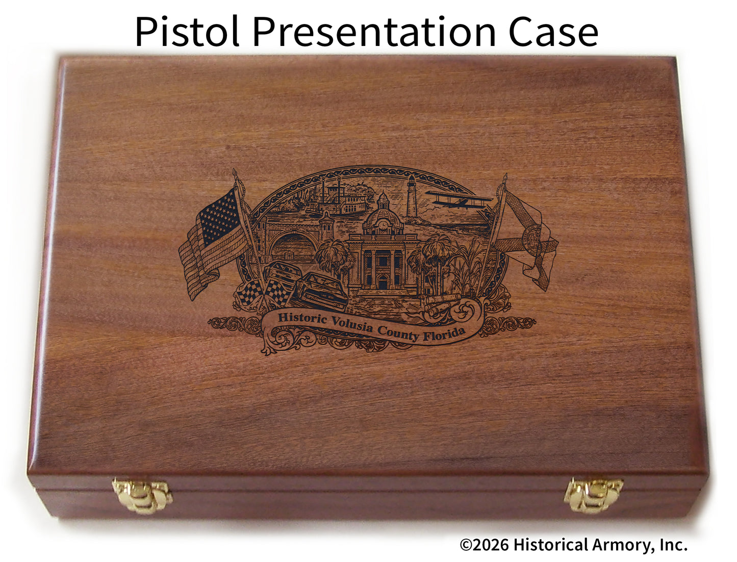 Volusia County Florida Engraved .45 Auto Ruger 1911 Presentation Case
